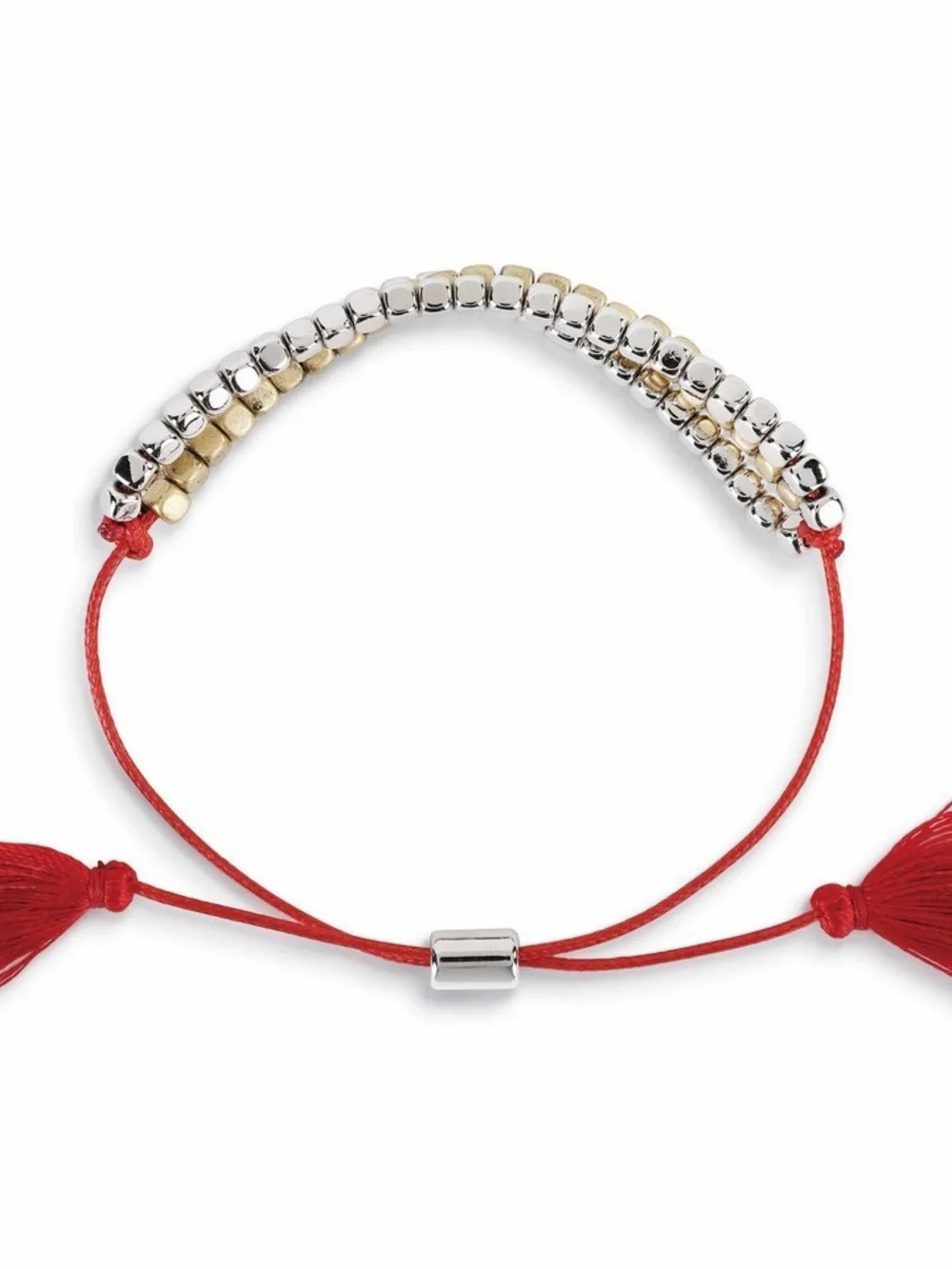 The Red Thread Love/Friendship Adjustable Bracelet Set - Red and Silver NWT